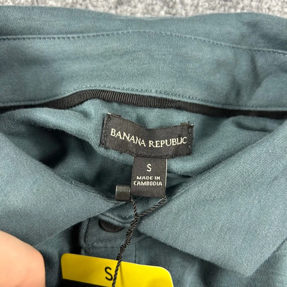 Banana Republic‎ Luxe Touch Performance Polo Mens Small Green Short Sleeve Shirt
